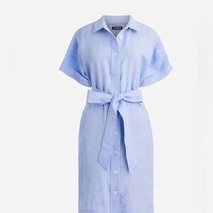 J. Crew Light Blue Midi Dress with Belt